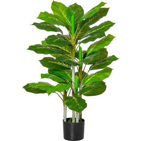 Planta artificial de 95 cm con 33 hojas y maceta, color verde (1/5)