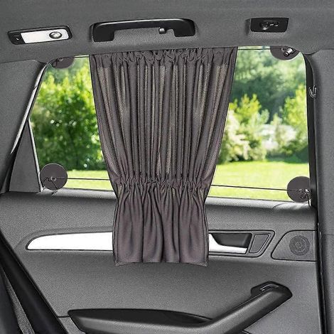 Pare Soleil Voiture 68 x 50 cm - Rideau pour Voiture avec Ventouse - Protection UV - Idal Grandes Fentres Latrales - Gris (x 2 pièces) (1/5)