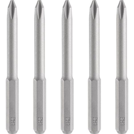 5pcs PH1 Embout de Tournevis Cruciforme 5/32" Tige Hexagonale 45mm/1.77" Longueur Magnétique Tête Cruciforme Acier S2 Embout de Tournevis (1/5)