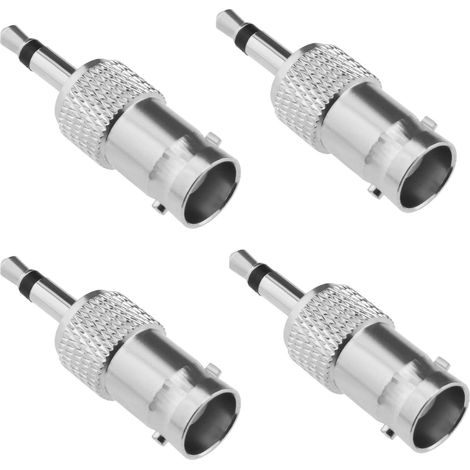 Adaptateur Mono 3,5mm vers BNC Femelle à Mâle TS 3,5mm Nickelée pour Caméras de Surveillance CCTV Antennes sans Fil (1/5)