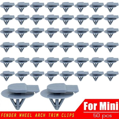 Clips de fixation pour enjoliveurs (lot de 50) - Accessoires de montage pour ailes et roues - Plastique gris résistant (1/4)