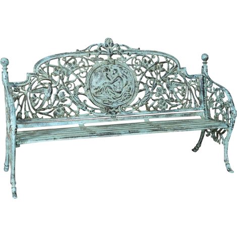 Panchina da giardino in ghisa 184x110x70 cm Divanetto da esterno Panca con braccioli Liberty Sedia 3 posti Panchina in ferro (1/5)