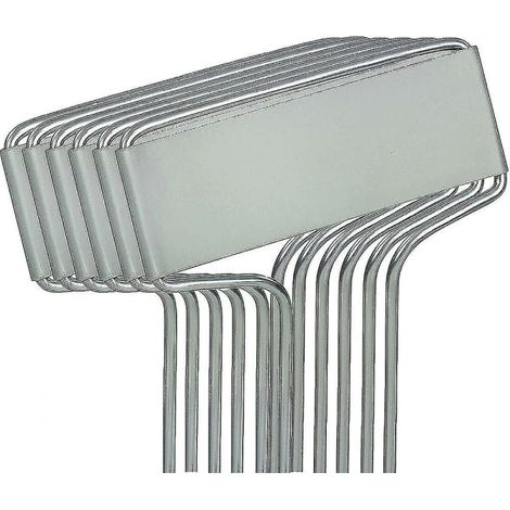 Lot de 20 étiquettes métalliques argentées en forme de T pour plantes aromatiques et plantes en pot. (1/2)