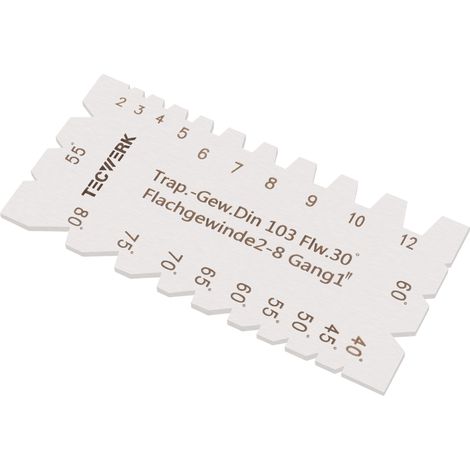 Calibre de roscas y tornillos para roscas trapeciales, Whitworth y métricas TECWERK (1/2)