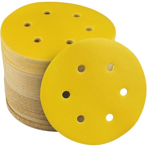 Schleifpapier 150mm Klett 6 Loch 60 80 120 180 240 400 Körnung (1/5)