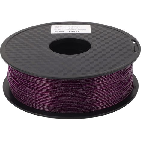 Filament PLA pour imprimante 3D, aspect transparent brillant, impression fluide, anti-flexion, 1,75 mm, violet (1/5)