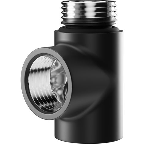 Colore Matt Black T Piece for Dual Fuel Heated Towel Rails and Radiators (1/5)
