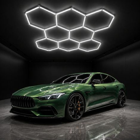 Lámpara LED Hexagonal - 6500K - 8 Hexágonos - 440cm - Blanco