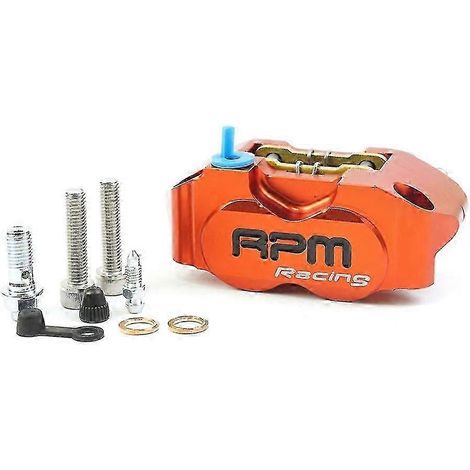 Étrier de frein à disque de moto Rpm Caliper, entraxe 82 mm, universel, pour disque flottant 200 mm/220 mm avec support adaptateur (orange) (1/5)