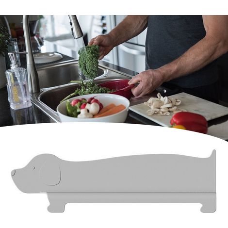 Pare-éclaboussures d'évier polyvalent, résistant à la chaleur et robuste, pour plans de travail de cuisine, gris. (1/5)