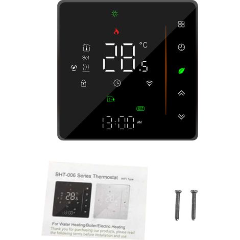 Thermostat de chauffage à eau - WiFi Tuya contrôle par application - écran tactile couleur - programmable hebdomadaire (1/5)