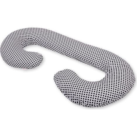 Almohada de embarazo tipo C, funda extraíble, para embarazadas, para lactancia - roseta negra (1/4)
