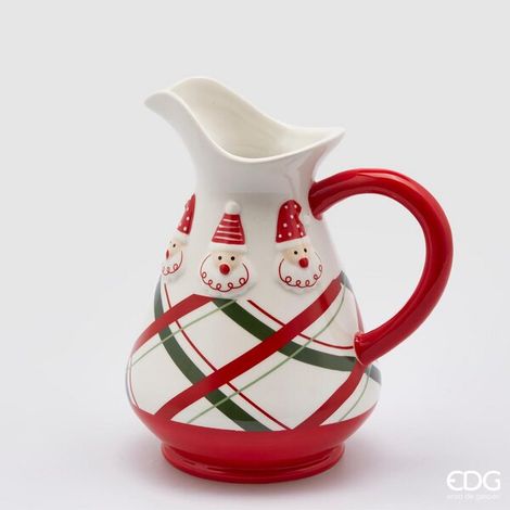 EDG Enzo De Gasperi Caraffa Babbo Natale H 22 Cm 15 x 20 Cm 1460 Ml Green Red