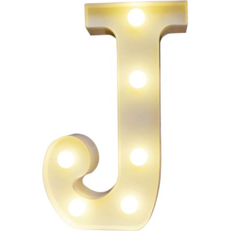 Letras del alfabeto iluminadas con bombillas, luz cálida constante, 2 pilas AA, clasificación IP54 (blanco cálido). (1/5)