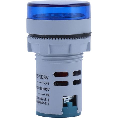 Indicateur de tension numérique rond AD16-22FSV, voltmètre 60500 V CA, bleu (1/5)