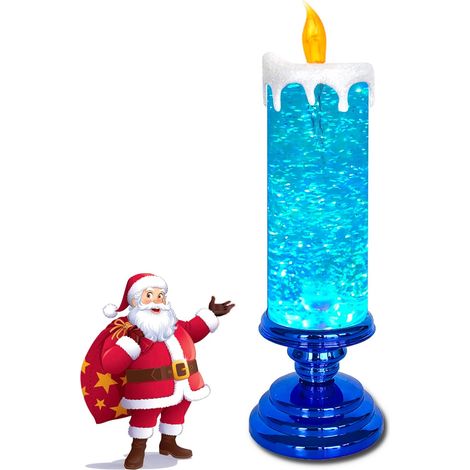 Bougies électroniques LED à paillettes tourbillonnantes de Noël, étanches, rechargeables par USB, bougies sans flamme à couleur changeante, eau pour fête de Noël, mariage, vacances, décoration de la m (1/5)