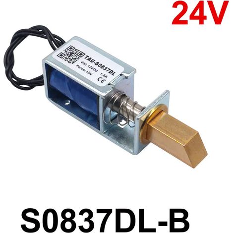 Ein elektromagnetisches Schloss TAU-S0837DL DC 6V/12V/24V, 10 mm Hub, geeignet für die Schranktür S0837DL B 24V 15N. (1/5)