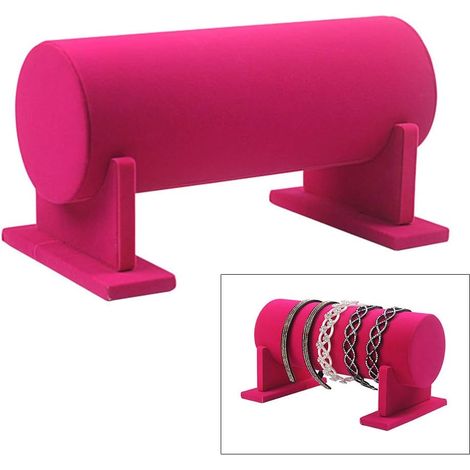 1 Présentoir à bijoux, barre en T, velours doux, support MDF, organisateur colliers bracelets, maison boutique (1/5)