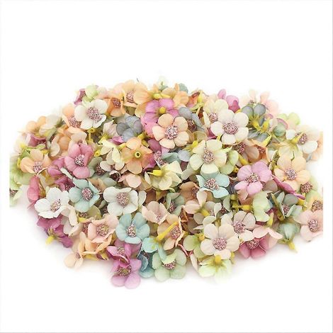 100 mini marguerites artificielles multicolores en soie (1/5)
