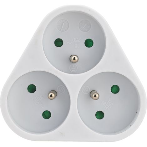 DEBFLEX - TRIPLITE TRIANGLE 2P+T 10/16A BLANC - 714760