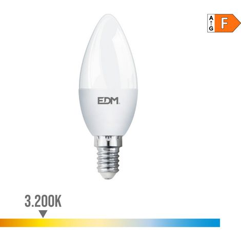 Ampoule bougie LED EDM E14 7W 600lm 3200K Lumière chaude Ø35x107mm (1/3)