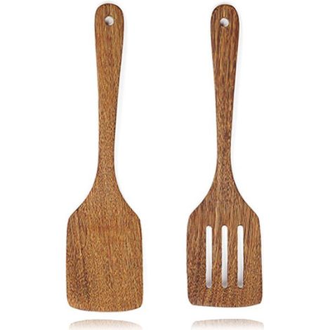 Ensemble de 2 spatules en bois (30 cm) comprenant une spatule, une truelle et un grattoir à bois. Accessoires de cuisine. Spatu... (1/5)