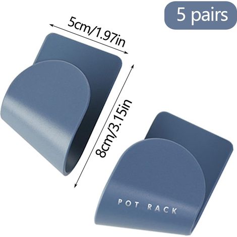 Porte-murs de couvercle en pot 10 pièces porteuse de casserole, porte-couvercle de couvercle en pot auto-adhésif Porte sans forage (bleu) (1/4)