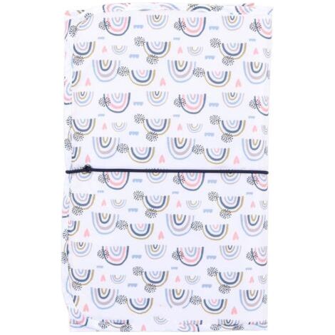 Nappe à langer portable imperméable en nylon - Pratique pour voyages et maison - Modèle arc-en-ciel blanc (1/5)