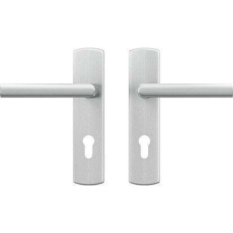 AXA Türbeschlagset Innentür - Curve Click Milan - Türgriff Aluminium - mit Zylinderbohrung - PC55 - Türgriff mit Schutzblech (1/5)