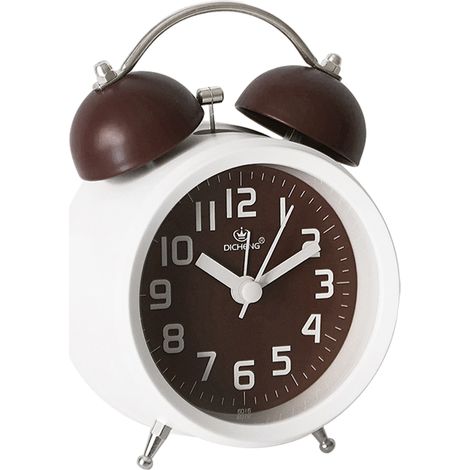 Réveil analogique vintage pour gros dormeurs, réveil à double cloche pour chambre, table de chevet, bureau, veilleuse, couleur (1/5)