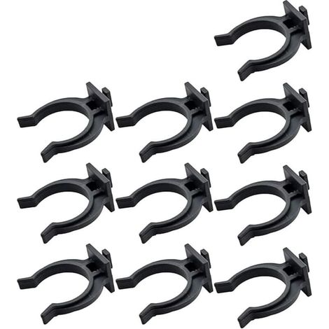 Lot de 10 clips de plinthe avec tenon en plastique noir, diamètre 34 mm, fixation de meuble et cuisine (1/2)