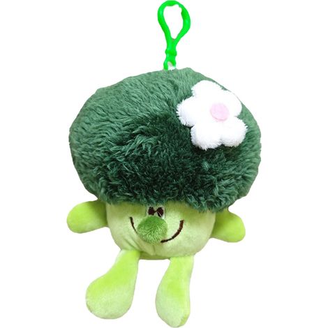 Lot porte-clés légume brocoli en peluche douce, jouet en coton PP, grand pendentif pour sac ou trousseau de clés (1/5)