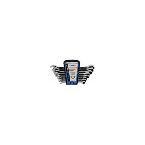 Set di chiavi a cricchetto combinate Argento, set de 8 pezzi, ideale per il settore automobilistico e il fai da te, teste a cricchetto, acciaio robusto, uso professionale