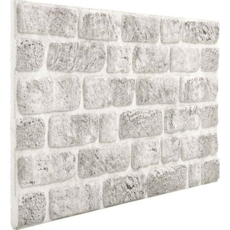 Panneau mural en 10 pièces, gris clair, 100 x 50 cm, mousse EPS. (1/5)