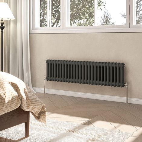 AVER-GROWTH 2 Column Traditional Cast Iron Style Radiator Anthracite 300x1190mm (1/5)