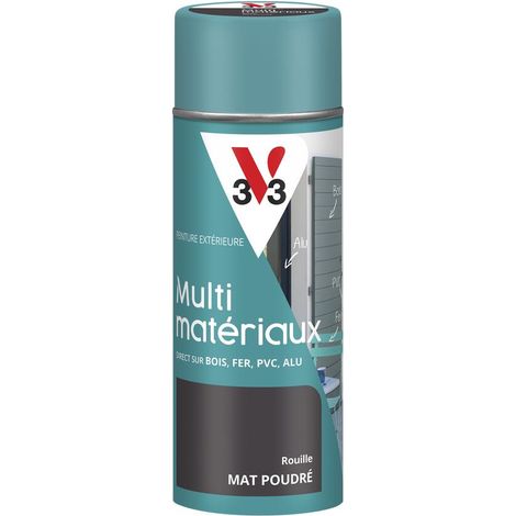 Peinture extérieure Multi-matériaux V33 Rouille Mat poudré 400ml