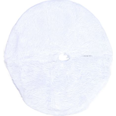 Jupe de sapin de Noël blanche de 35,4 pouces, jupe de sapin de Noël blanche en peluche, décoration de sapin de Noël familiale, décoration de fête de Noël. (1/5)