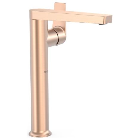 Mitigeur XL avec manette latérale pour lavabo Project Or Rose Mat 24K - TRES 22184701OPM