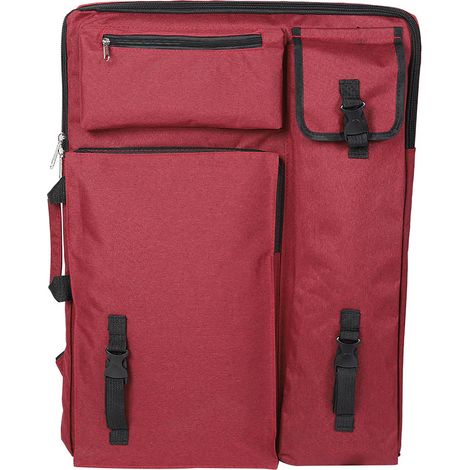 Sac de transport pour planche à dessin multifonction étanche 4K rouge, sac pour fournitures d'art grand format. (1/5)