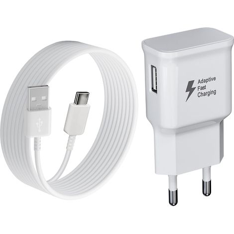 Chargeur USB Rapide avec Câble USB C 2M pour Samsung Galaxy S21 S20 S10 S9 S8 Plus A13 A14 A15 A20 A23 A25 A33 A34 A35 A40 A52 A53 A54 A55 M54 M53 M34 M33 M14 M52, Xiaomi, Redmi, Chargeur Type C (1/5)