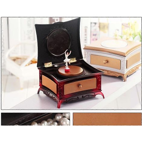 Boîte à musique créative pour danseuse de ballet boîte à bijoux avec miroir 1 pièce (1/3)