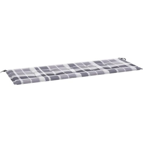 Maison Exclusive - Poduška na zahradní lavici šedá károvaná 150x50x3 cm oxford (1/5)
