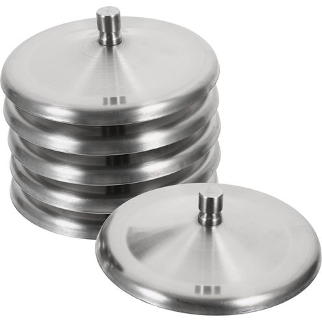 Stainless Steel Cup Lids Dustproof Corrosion Resistant Covers for Cups Practical Round Cover to Prevent Liquid Loss and Dust Protection, Pack of 6 (1/5)