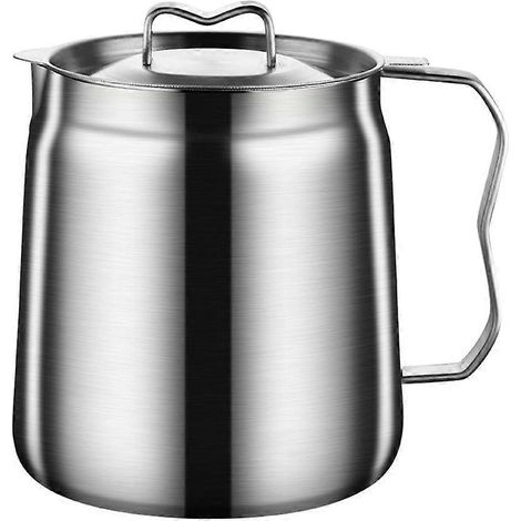 2L acier inoxydable huile filtre pot lard filtre tank récipient bidon élevé capacity rangement can ménager outils (1/5)