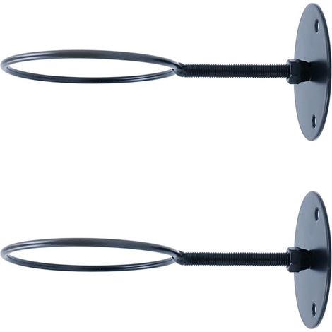 Lot de 2 supports muraux pour ballon de basket-ball, football, volley-ball, rugby - Noir (1/5)