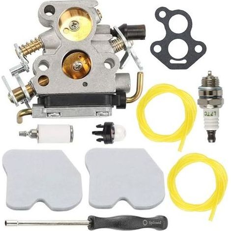 Kit carburateur Husqvarna 235, 236E, 240E pour trononneuse C1T-W33, CS2234, GZ380, comprend des joints, des bougies d'allumage, des conduites de carburant et d'autres accessoires. (1/5)