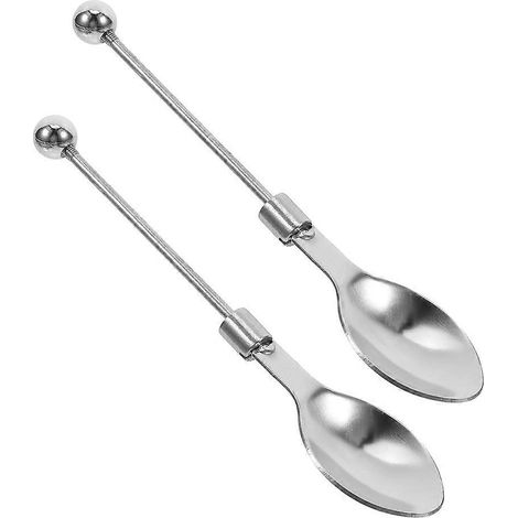 Ensemble de couverts et cuillère en acier inoxydable argenté (2 pièces) (1/5)