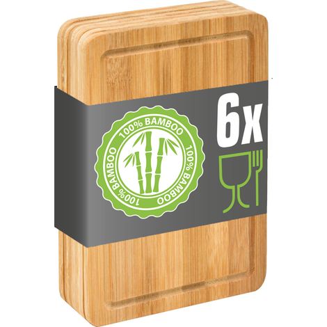 Set di 6: Tagliere in Legno Piccolo - 22x15 Taglieri da Cucina per Aperitivo