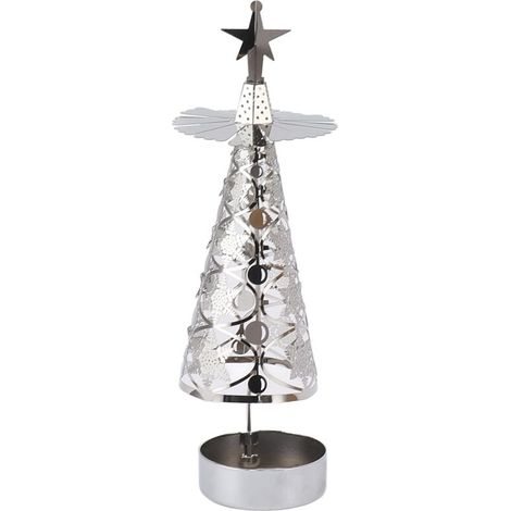 Candelabro giratorio plateado con diseño de copo de nieve – Juego de 3 candelabros románticos ideales para bodas o Navidad.
