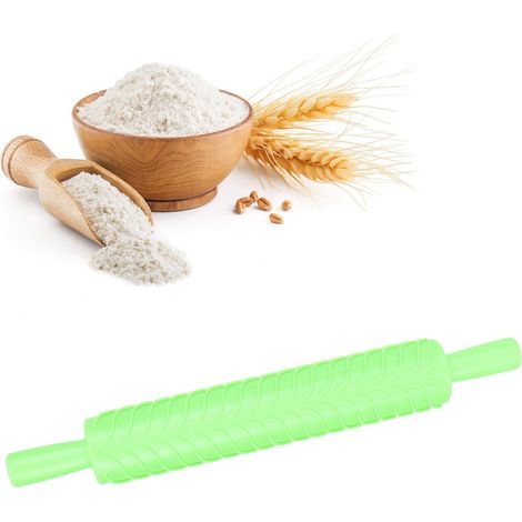 Rouleau à pâtisserie en plastique pour fondant, motif feuilles, idéal pour la décoration de gâteaux et pâtisseries. (1/5)